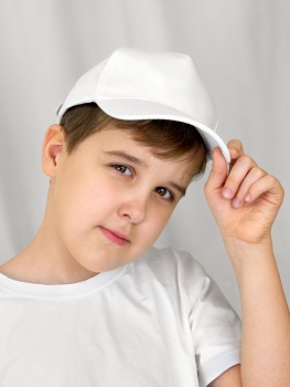 Бейсболка детская Unit Kids, белая Бейсболка детская Unit Kids, белая