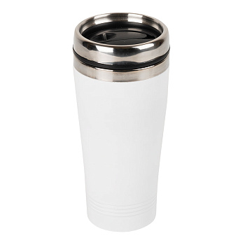 Термокружка  "Promo White",  450 мл, серебро/белый, металл/пластик