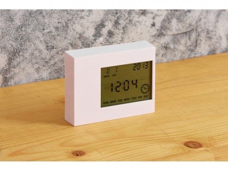 Настольные электронные мультифункциональные часы "Rotatio" с подсветкой, белый