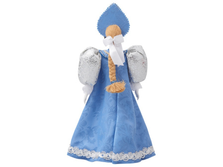 Подарочный набор: кукла фарфоровая, чай "Малина с мятой", голубой