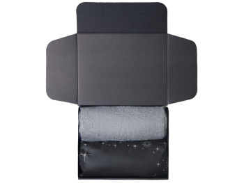 Подарочный набор с пледом, увлажнителем и попкорном, серый