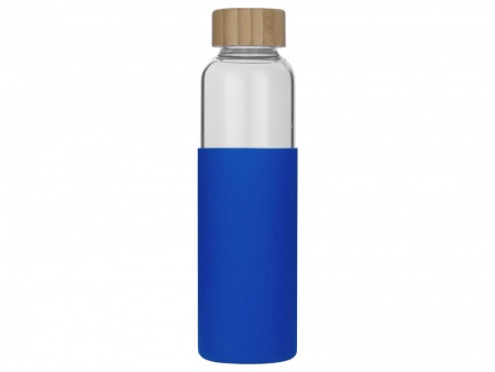 Бутылка для воды стеклянная "Refine", в чехле, 550 мл, синий