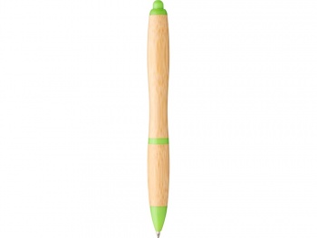 Шариковая ручка Nash из бамбука, натуральный/зеленое яблоко