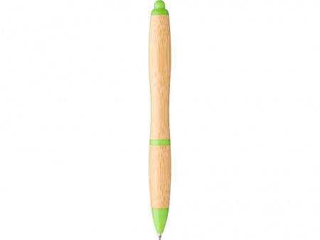 Шариковая ручка Nash из бамбука, натуральный/зеленое яблоко