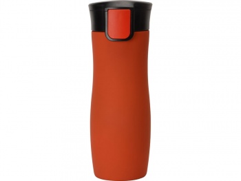 Вакуумная термокружка с кнопкой Streamline, Waterline, soft-touch, красный