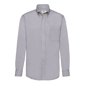 Рубашка "Long Sleeve Oxford Shirt", светло-серый_M, 70% х/б, 30% п/э, 135 г/м2