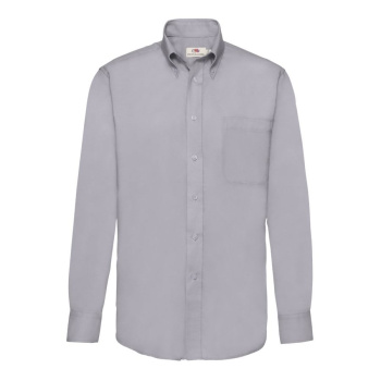 Рубашка "Long Sleeve Oxford Shirt", светло-серый_M, 70% х/б, 30% п/э, 135 г/м2