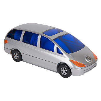 CD-холдер "Автомобиль" для 80 дисков, серебристый, 34,5х14,4х12,5 см, пластик, тампопечать