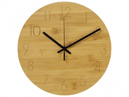Настенные часы из бамбука "Celeste", 8 мм, натуральный