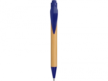 Ручка шариковая «Листок», бамбук/синий