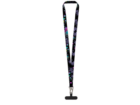 Ланъярд 2,5 см под сублимацию с большим карабином и узким держателем для телефона из ПЭ