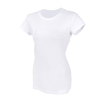 Футболка женская   "Ритейл" белый_XS, 92% хлопок 8% лайкра, 160 г/м2