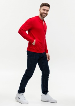 Толстовка  унисекс STAN на молнии футер без начёса 245,65N, Красный (14) (50/L)