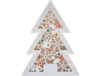 Шкатулка из фанеры в виде елки "Firytale" , серебристая