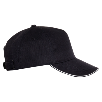 Бейсболка с кантом STAN 5 клиньев хлопок 330, 04, Чёрный,  (20)  (56-58)