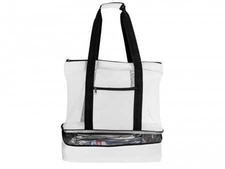 Сумка для шопинга и пляжа «Coolmesh» с изотермическим отделением внизу, белый