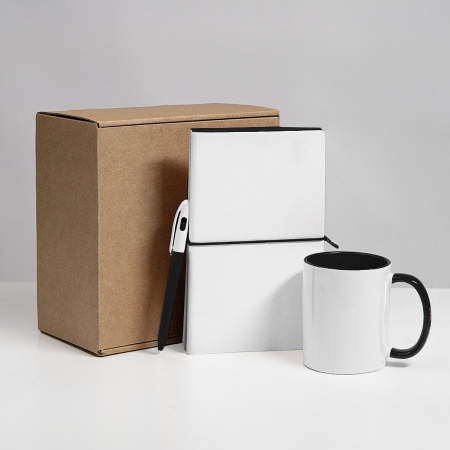 Набор подарочный WHITE VEIL: блокнот, ручка, кружка, белый/черный