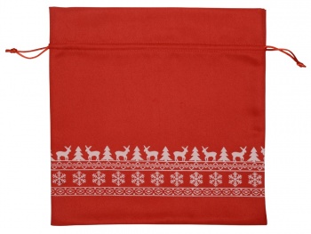 Мешочек подарочный новогодний, хлопок, большой, красный