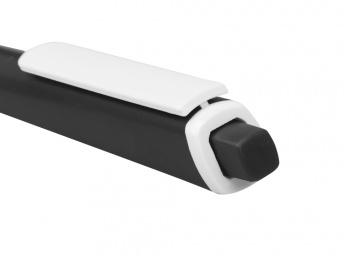 Ручка пластиковая трехгранная шариковая «Lateen», черный/белый