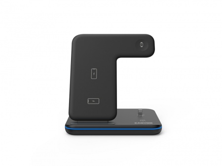 Беспроводное зарядное устройство для гаджетов "3-в-1" с технологией QI Canyon WS-302 (CNS-WCS302B), черный