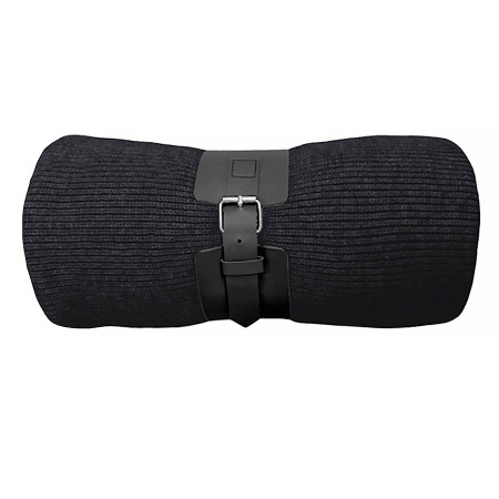 Плед  "Belt", чёрный, 130 х 180 см, 100% акрил, с поясом