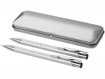 Набор "Dublin": ручка шариковая, карандаш механический, серебристый