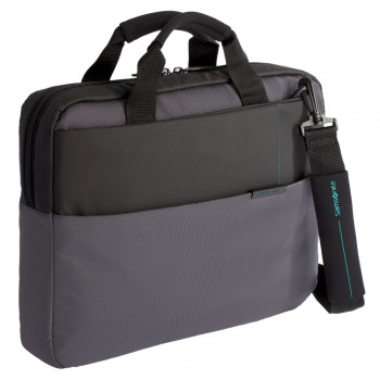 Сумка для ноутбука Qibyte Laptop Bag, темно-серая с черными вставками Сумка для ноутбука Qibyte Laptop Bag, темно-серая с черными вставками
