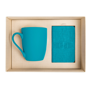 Набор подарочный PROVENCE-2: Универсальный аккумулятор(5000мАh) и кружка, голубой, шт