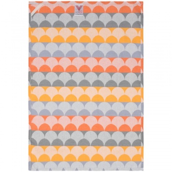 Полотенце кухонное Lamella, серое с оранжевым