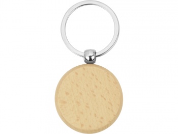 Брелок "Wood RND" круглый, бежевый