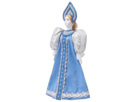 Подарочный набор: кукла фарфоровая, мед, голубой