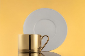 Чайная пара Reflection, золотистая, уценка