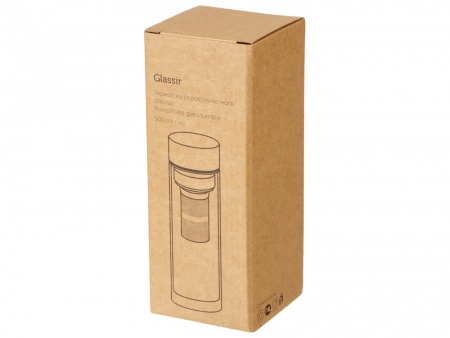 Стеклянная термобутылка "Glassir", 500мл, черный