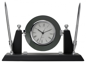 Настольный прибор «Аналитик», черный матовый/серебристый