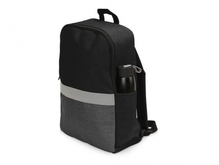 Рюкзак Merit со светоотражающей полосой и отделением для ноутбука 15.6'', темно-серый/черный
