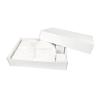 Коробка подарочная, размер 50x33x10 см, картон, самосборная, белый