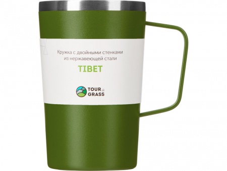 Стальная кружка с двойными стенками и порошковым покрытием "Tibet", хаки