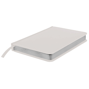 Ежедневник недатированный Joy, А6+,  белый, белый блок, серебряный обрез