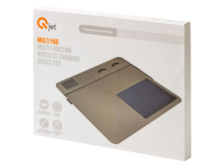 Многофункциональный коврик для мыши «Multi Pad» с беспроводной зарядкой и LCD экраном, 10 Вт, черный