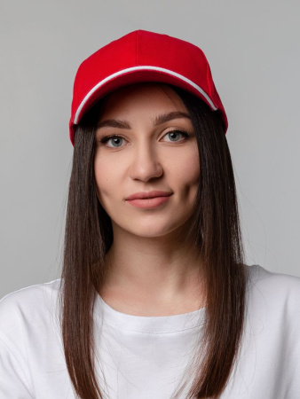 Бейсболка Generic, красная с белым кантом