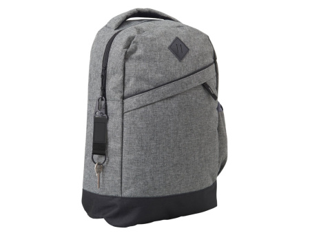 Брелок-ремувка "Carabinier" из ткани с вставкой из экокожи и карабином, черный