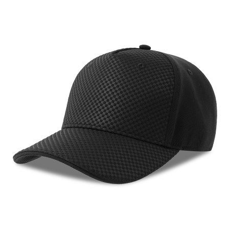 Бейсболка GEAR-S, 5 клиньев, заст. на липучке, чёрный,100% полиэстер/95% полиэст, 5% эласта 300 г/м2