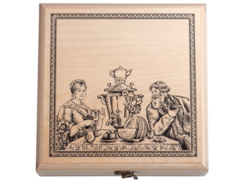 Подарочный набор с пакетированным чаем в деревянной шкатулке без лого