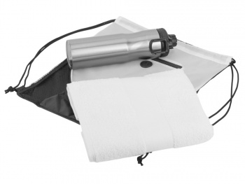 Спортивный набор со стальной бутылкой и полотенцем «Advanced», белый