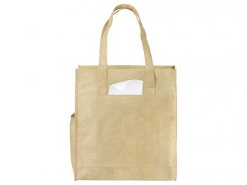 Сумка-шоппер Wheat из переработанного пластика 80gsm, 30.5*33*12.5cm, бежевый Сумка-шоппер Wheat из переработанного пластика 80gsm, 30.5*33*12.5cm, бежевый