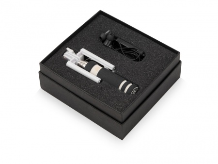 Подарочный набор Selfie с Bluetooth наушниками и моноподом, черный