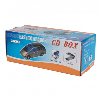 CD-холдер "Автомобиль" для 80 дисков, серебристый, 34,5х14,4х12,5 см, пластик, тампопечать