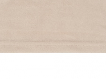 Плед флисовый Natty из переработанного пластика, бежевый со светло-розовой лентой