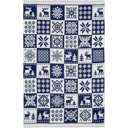 Плед Norse, синий с белым