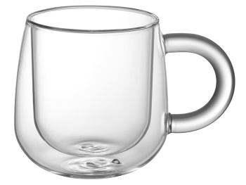 Кружка с двойными стенками с широкой ручкой "Fog", прозрачный